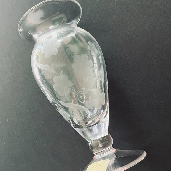 LENOX "Floral Spirit" Crystal Etched Vase with Pink Luster NWT - Picture 1 of 9